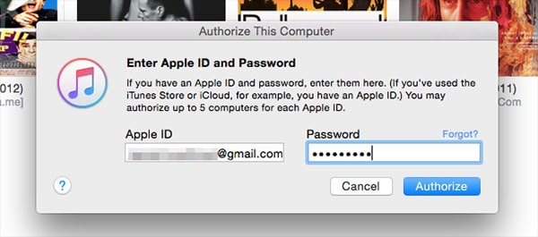 how to authorize a pc for itunes